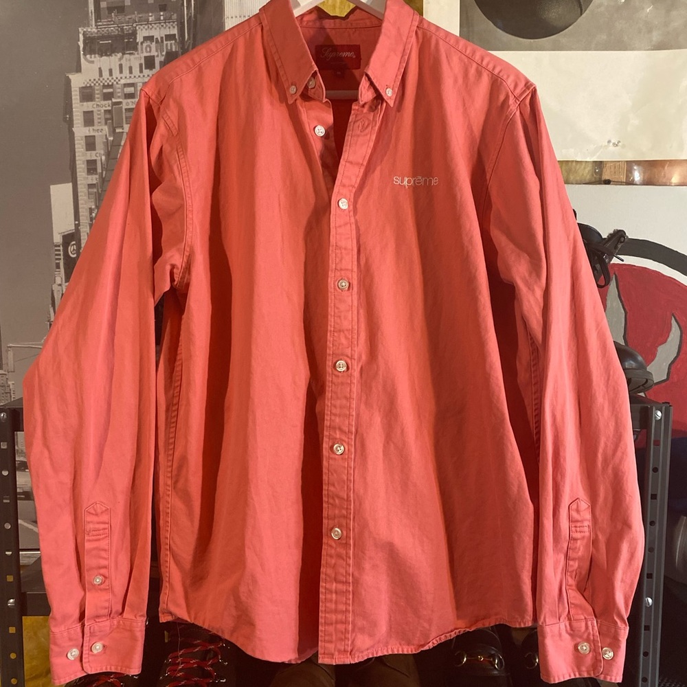 Supreme Pink Button Up Dress Shirt